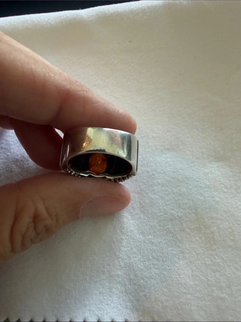 Silpada Sterling Silver Amber Statement Ring - Picture 4 of 5